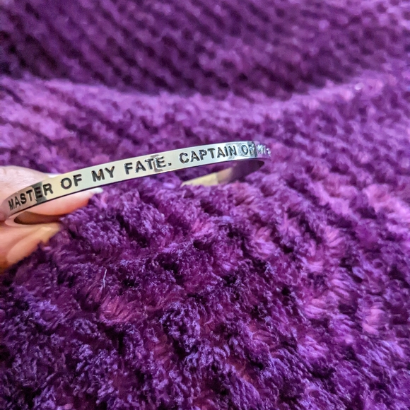 Stainless Steel Mantra Bracelet, Master of My Fate. Captain of My Soul. - Picture 1 of 4